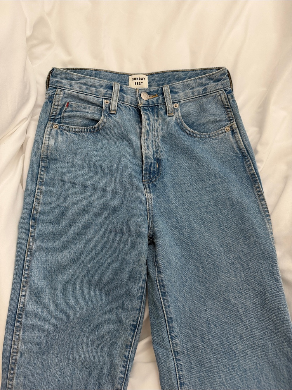 Sunday Best Light Wash High-Rise Straight Jeans